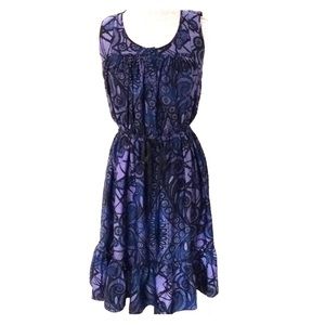 S Banana Republic Dress Ruffle Button Paisley Print WhimsyGoth Dolly Paisley